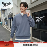 Reebok锐步官方男女同款运动休闲时尚纯色圆领套头衫卫衣 23RMF303UGB7 蓝色 L