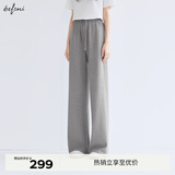 伊芙丽（eifini）【早八神裤】蒋欣代言品质显瘦拖地长裤2025春季新款裤子小个版 浅灰 小个子版 M 105-115斤