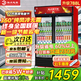 格点大容量饮料柜商用冰柜直冷藏展示柜酒水柜纯风冷无霜保鲜柜超市玻璃门冰箱立式啤酒柜 双门下机组纯风冷 无霜数显豪华款