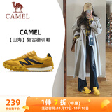 骆驼（CAMEL）山海薄底女鞋复古休闲运动德训鞋子X24B09L7606 黄/黑 37