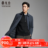 雅戈尔风衣男优质聚酯纤维面料羽绒风衣商务翻领经典款内胆拉链2025新品 灰蓝VYYF419865HFA XL 180/100A （推荐150-160斤）