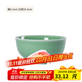 龙泉青瓷米饭碗陶瓷新款创意中式餐具家用加厚吃饭碗大号面汤碗喝粥碗小碗 5.5英寸梅子青碗