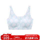 like uu风筝内衣系列基础隐形少女无痕内衣青春发育期文胸儿童内衣 小熊满印蓝 均码 （70-100斤）