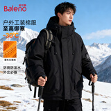 班尼路（Baleno）工装冲锋棉服男款户外防风防寒棉衣加绒加厚保暖棉袄外套男秋冬季