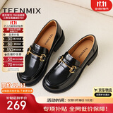 天美意乐福鞋女鞋子商场同款女皮鞋2025新款