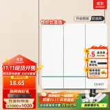 正泰（CHNT）开关插座2L白 斜五孔插座家用86型暗装 空调插座USB插座面板 三开双控16A