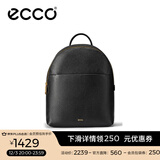 爱步（ECCO） 双肩包中号 轻奢牛皮大容量背包9107799 HL 黑色910779990000