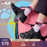 FILA 斐乐猫爪鞋4代女鞋老爹鞋情侣运动鞋复古时尚休闲鞋网面透气 【女款】黑-BK 35.5