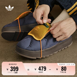 adidas「面包鞋」PUFFYLETTE经典运动棉鞋男女秋冬阿迪达斯三叶草 深蓝/棕   36.5 (225mm)