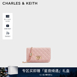 CHARLES&KEITH经典菱格链条小方单肩斜挎包包女包生日礼物CK2-70160131 粉红色Pink 小包