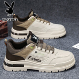 花花公子男鞋2025新款秋冬季休闲鞋子男款加绒棉鞋男士板鞋男运动马丁靴男 米棕CPL1257518 42