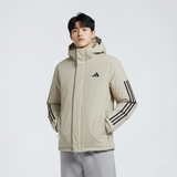阿迪达斯（adidas）男 运动型格系列 3S HOODED INS J 短棉服 JY8305 卡其色 XL