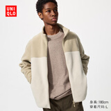 优衣库男装女装摇粒绒拉链茄克/长袖外套夹克25秋冬新款479793 31 米色 M /170/92A