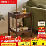 家逸实木边几沙发边柜角几卧室带抽床头柜简约小桌子茶几创意边桌