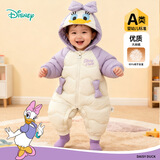 迪士尼（Disney）婴儿宝宝85鸭绒羽绒服红色拜年服连体衣可爱卡通外出保暖抱衣 【85鸭绒】糖果紫拼色黛丝 80 （建议9-15个月身高73-80cm)