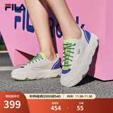 斐乐（FILA）官方女鞋ROCK岩石鞋帆布鞋杨幂同款夏新款时尚休闲鞋 白棉花糖/炫目蓝-MD 36
