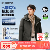 网易严选中国大鹅x燕云联名款地表强温90白鹅绒短款派克羽绒服-30℃抗寒 A款25秋冬-螺青绿 S