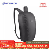 迪卡侬双肩轻便户外休闲迷你双肩包可折叠皮肤包FOR3黑色-10升-2899631