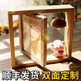 悠乐美生日礼物女生送女朋友老婆高级小众照片定制木刻画相框周年纪念日 【萌猪】6寸双面定制+礼盒