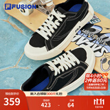 FILA FUSION斐乐女鞋帆布鞋女 低帮板鞋POP轻质帆布鞋休闲运动鞋女 黑-BK 36.5
