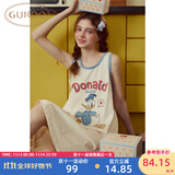 果壳（Gukoo）睡裙女士夏季睡衣女无袖防走光无袖纯棉可外穿运动风连衣裙B 唐老鸭背心裙 S