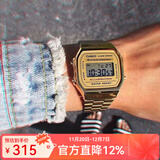 卡西欧（CASIO）手表 小春同款 情侣经典复古小方块 时尚学生表小金表 A168WG-9W