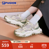 FILA FUSION斐乐女鞋BIANCO老爹鞋季新款硬糖鞋休闲鞋厚底运动鞋女 银云/米色-SA 38