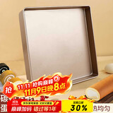 杰凯诺方形烤盘金色不粘蛋糕模具烤盘烘焙瑞士卷蛋糕卷模具烤盘 28cm