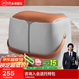 芝华仕（CHEERS）家用换鞋凳现代简约真皮小凳子芝华士头层牛皮圆凳芝华士XJ008 橙灰色储物款（方凳） 优先发货（详询客服）