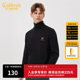 卡宾（CABBEEN）【字母刺绣】卡宾男装高领保暖毛衣2023冬新款简约通勤内搭羊毛衫 煤黑色01 XL 52/180