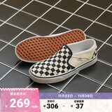 VANS范斯官方 Asher黑白棋盘格夏日一脚蹬女鞋帆布鞋 黑白棋盘格(男款) 43