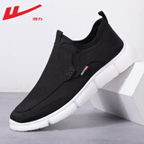 回力男鞋休闲鞋男春夏季男士舒适透气轻便软底一脚蹬懒人鞋布鞋子男 黑色 WXY0431 38