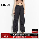 ONLY2025秋季新款休闲运动风宽松长款直筒束脚休闲裤女|125114017 H1Z 黑色 XS (155) 60A