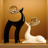 贝汉美（BHM）酒柜装饰品摆件工艺品轻奢高档大气暴力熊客厅电视柜玄关餐边柜 水晶鹿