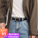 viney牛皮女士皮带复古针扣裤带时尚简约裙带百搭轻奢腰带装饰生日礼物