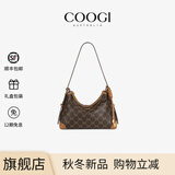 COOGI包包女包轻奢品牌2025新款女士斜挎单肩包新款大气实用送女友老婆 咖啡色 29*10*21.5cm