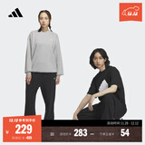 adidas情侣款加绒加厚直筒束脚运动裤男女秋冬阿迪达斯官方轻运动   黑色（推荐女生选小一码）   L
