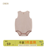 papa爬爬夏婴儿衣服宝宝连体衣可剪裁螺纹包屁衣男女童无感无痕 浅粉色 80cm