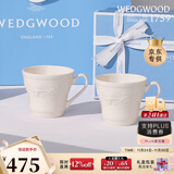 Wedgwood[圣诞礼物]欢愉假日象牙白陶瓷马克情侣对杯2个水杯家用高颜值