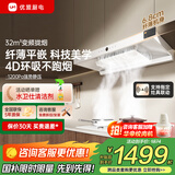 优盟（UM）顶吸式抽油烟机灶具套装 白色烟灶套装家用30风量大吸力变频抽烟机 大火力燃气灶套餐家电国家补贴 【爆销云板环吸】白色32变频大吸力+1200静压 一级能效 免费拆旧 专业安装