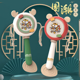 COOKSS婴儿拨浪鼓可啃咬新生儿玩具0-1岁宝宝牙胶安抚抓握训练手摇鼓铃