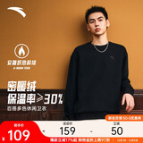 安踏加绒卫衣男女同款冬季圆领套头衫打底衫针织宽松运动潮流上衣