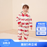 巴拉巴拉童装婴儿连体衣新生儿宝宝包屁衣服男女童冬装爬行服加厚保暖软萌 红色金鱼00316 59cm