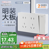 德力西明装大板开关插座  CD158系列  一开单控十孔开关插座