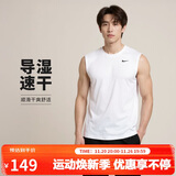 耐克NIKE男子春夏圆领背心 针织 运动休闲 经典简约DX0992-100白色2XL