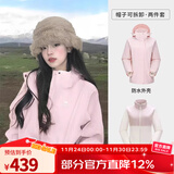 骆驼（CAMEL）三防冲锋衣户外登山服防风防水防污三合一运动外套 3513A5，烟花粉，女（直筒偏微宽松） S