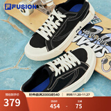 FILA FUSION斐乐女鞋帆布鞋女 低帮板鞋POP轻质帆布鞋休闲运动鞋女 黑-BK 36.5