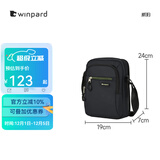 威豹winpard/威豹男包单肩包休闲斜挎包 时尚潮流男包日字包 黑色