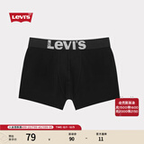 Levi's【商场同款】李维斯男士时尚经典LOGO织花黑色平角单条装 黑色 M