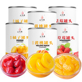 汇尔康新鲜黄桃橘子椰果草莓罐头425g组合 休闲零食糖水水果捞 黄桃+草莓+橘子 各2罐